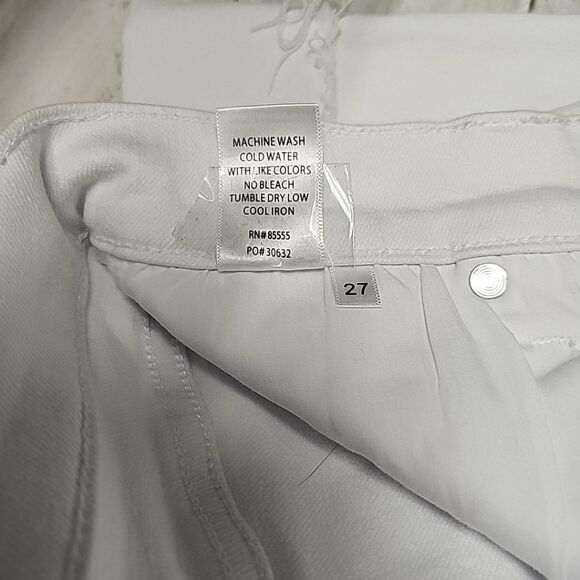 Pistola White Denim Raw Hem Ankle Crop Jeans Stretch Casual Size 27 25" Inseam - Picture 11 of 16